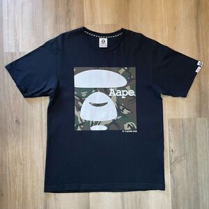 Aape By a Bathing Ape Men’s Large Camo Moon Face Streetwear Shirt Black